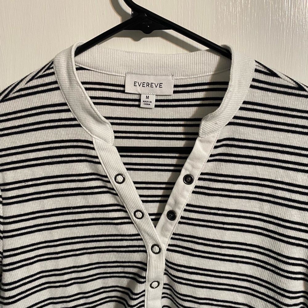 Striped Evereve Henley top - Picture 3 of 4